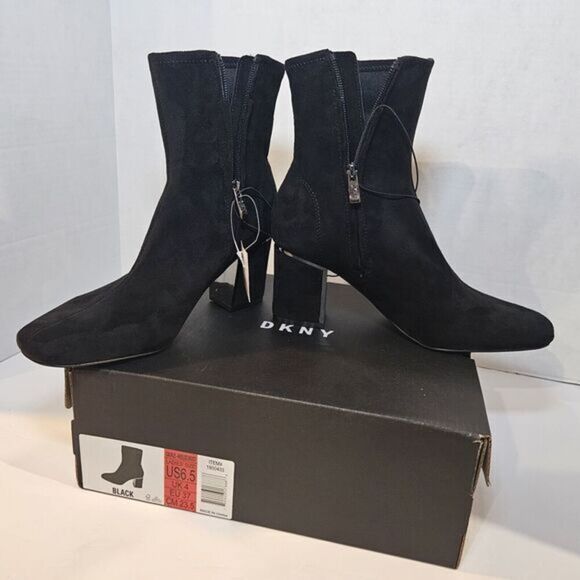 DKNY Ladies' Stretch Cavale Heeled Boot / Color Black/‎ Size 6.5 / New - Picture 9 of 15